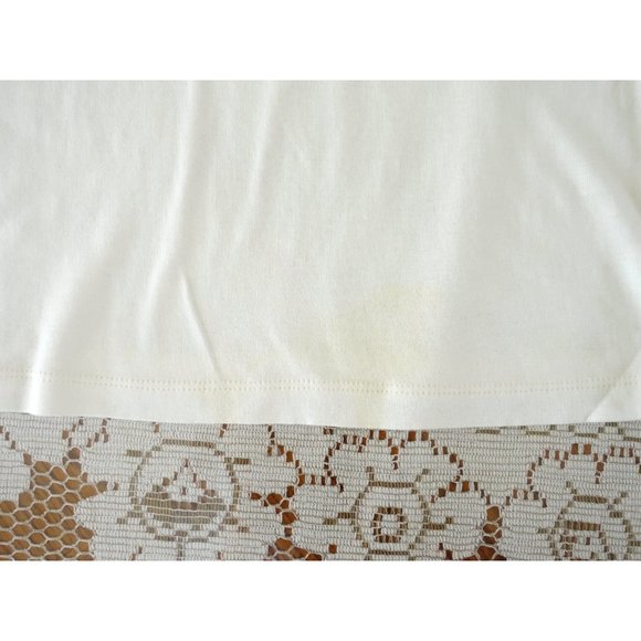 Vtg Y2K 00s Sonia Rykiel Ivory Jeweled Paix Short Sleeve Tee Shirt est Small M - Picture 5 of 5